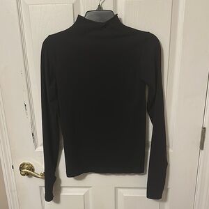 KHY Seamless Mock Neck Long Sleeve Size M Black NWOT